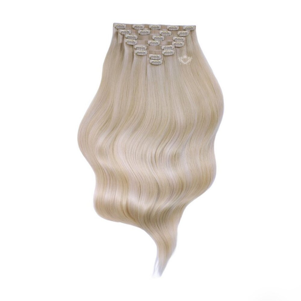 FoxyLocks Iced Latte-Double Wefted Lace Clip ins 22 inch 220grams